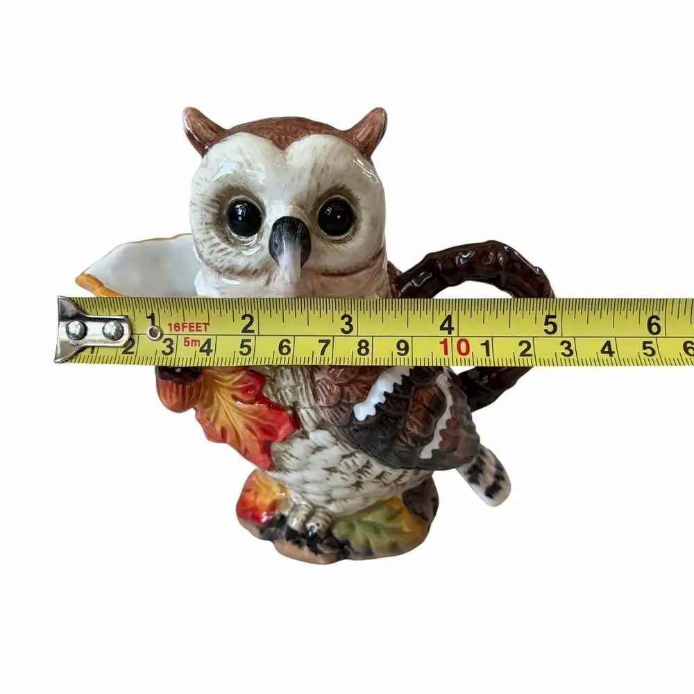 Heritage Harvest Owl Cream & Sugar Set Ceramic Fall Autumn Thanksgiving New